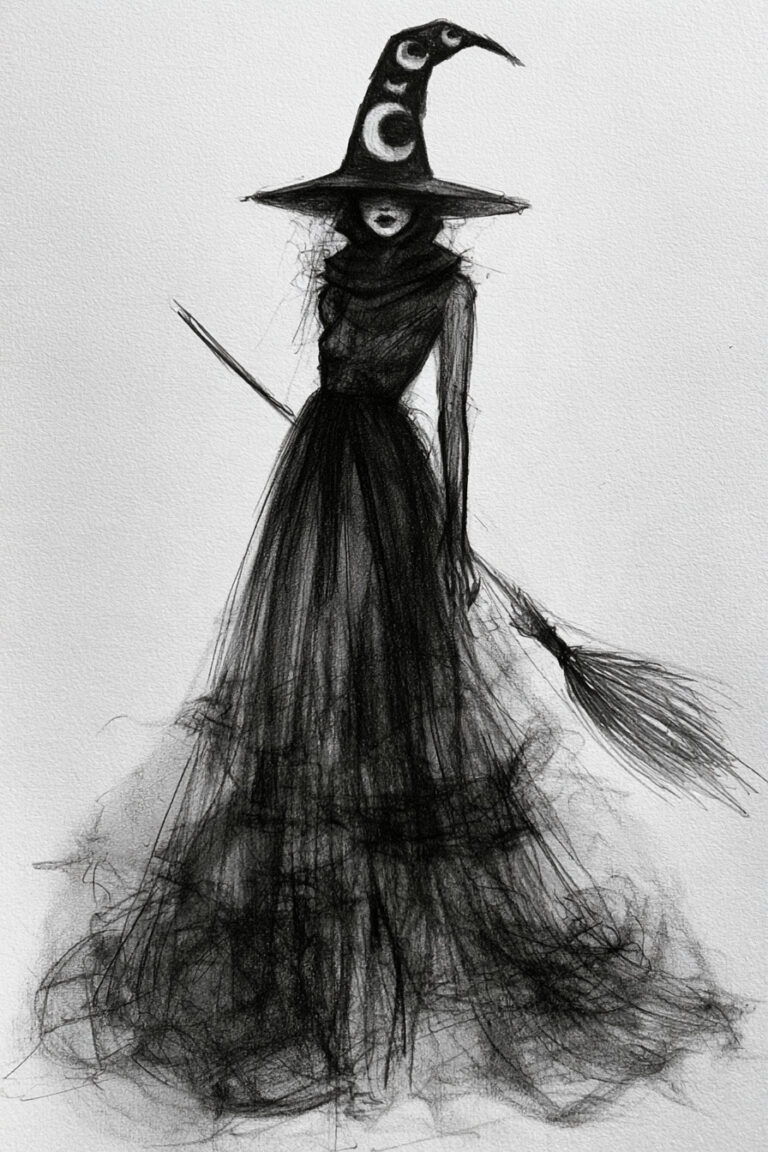 Detailed Moonlit Witch