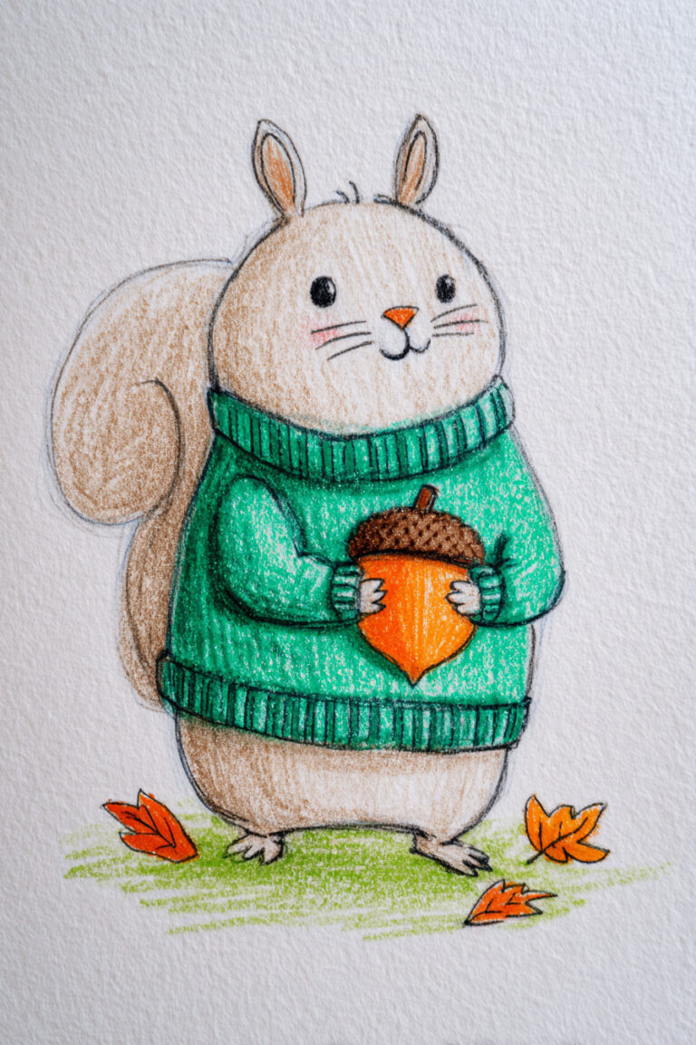 Squirrel Holding Acorn