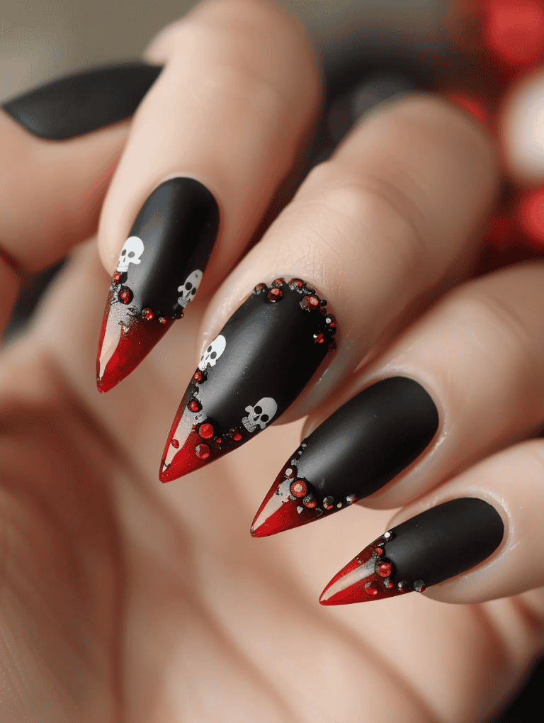 Matte Black With Red Tips