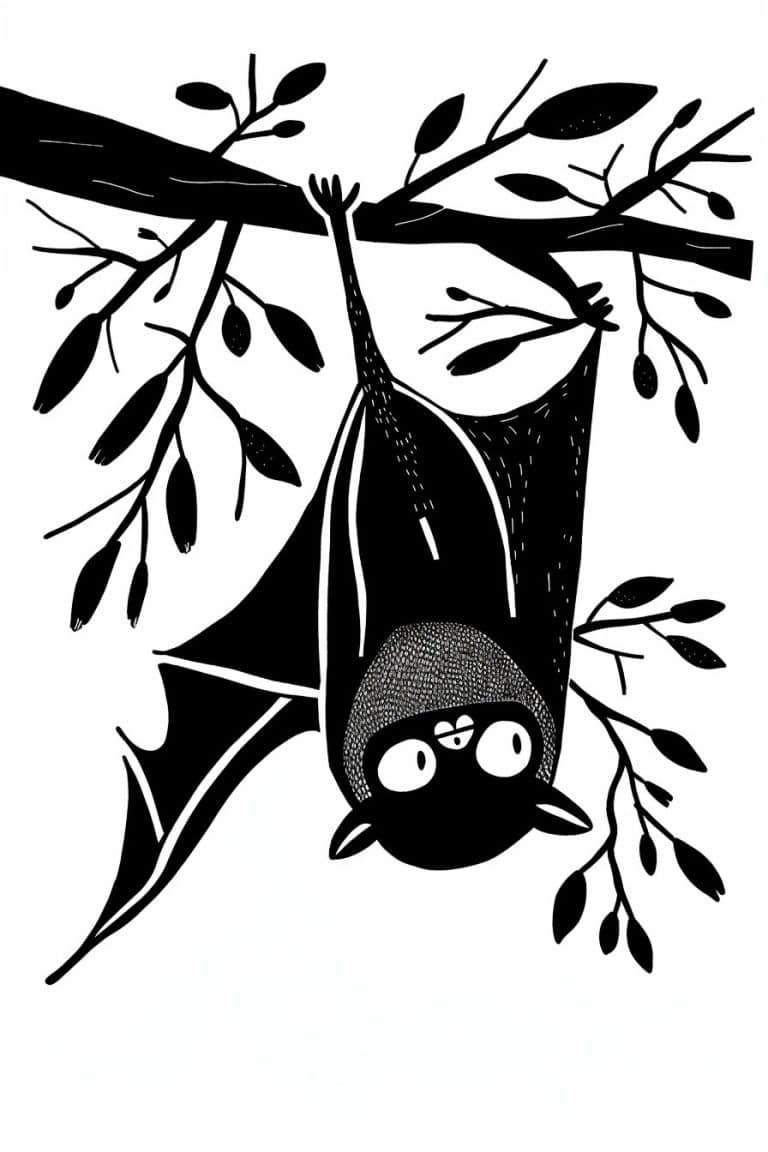 Bat Hanging Upside Down