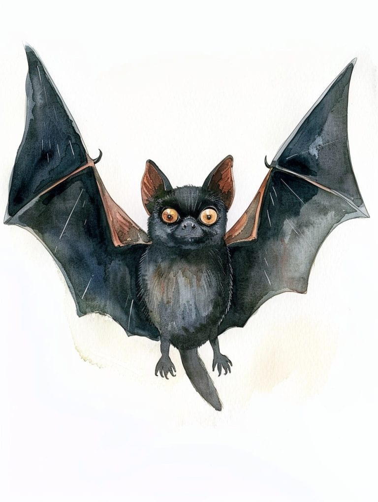 Bat With Wings Open