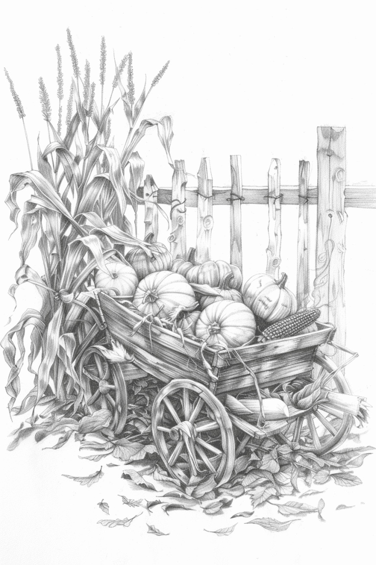 Cart Filled With Corn Stalks
