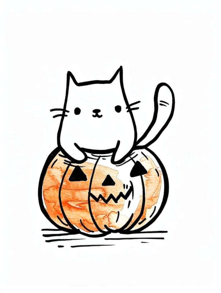 Cat On Top Of A Pumpkin
