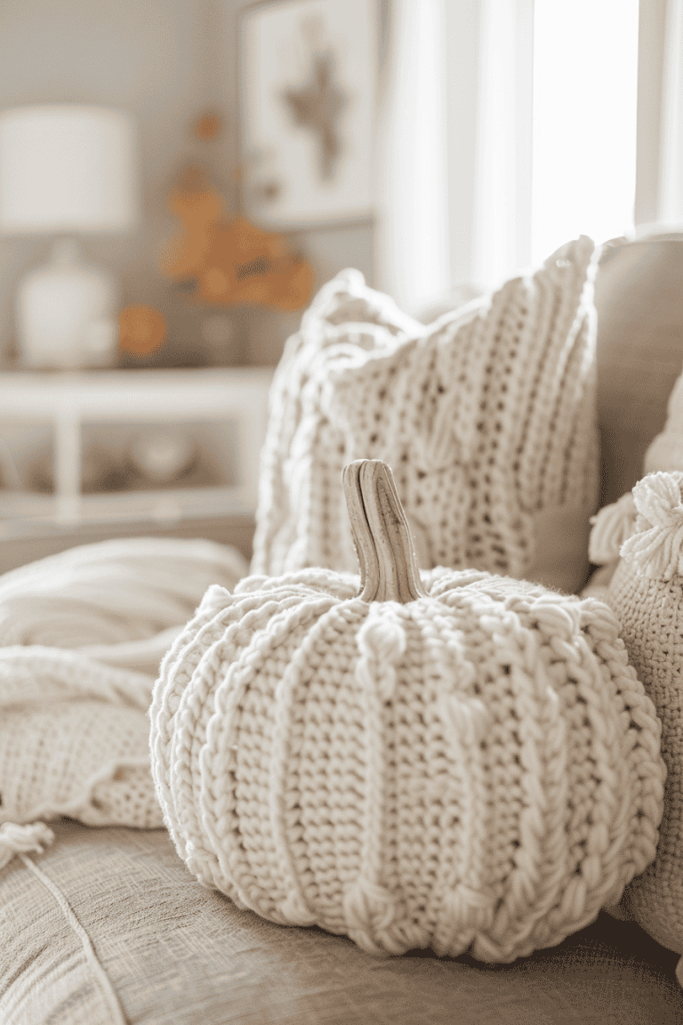 Crochet Pumpkin Pillow