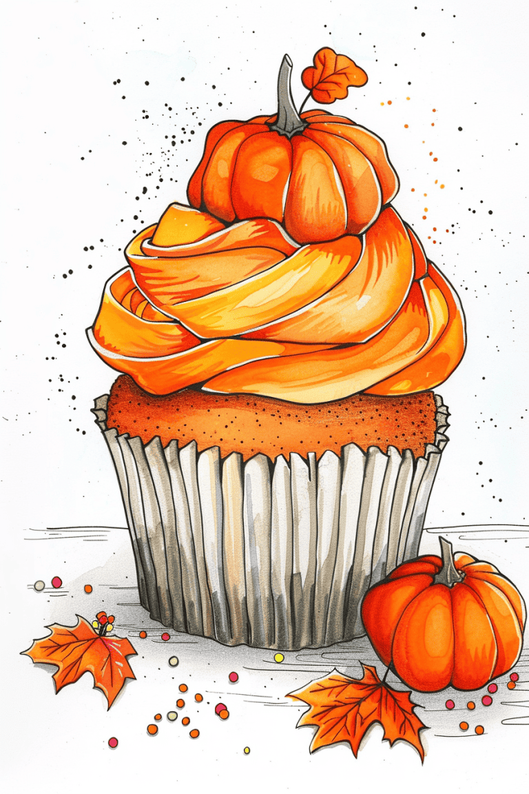 Cupcake With Pumpkin Topper