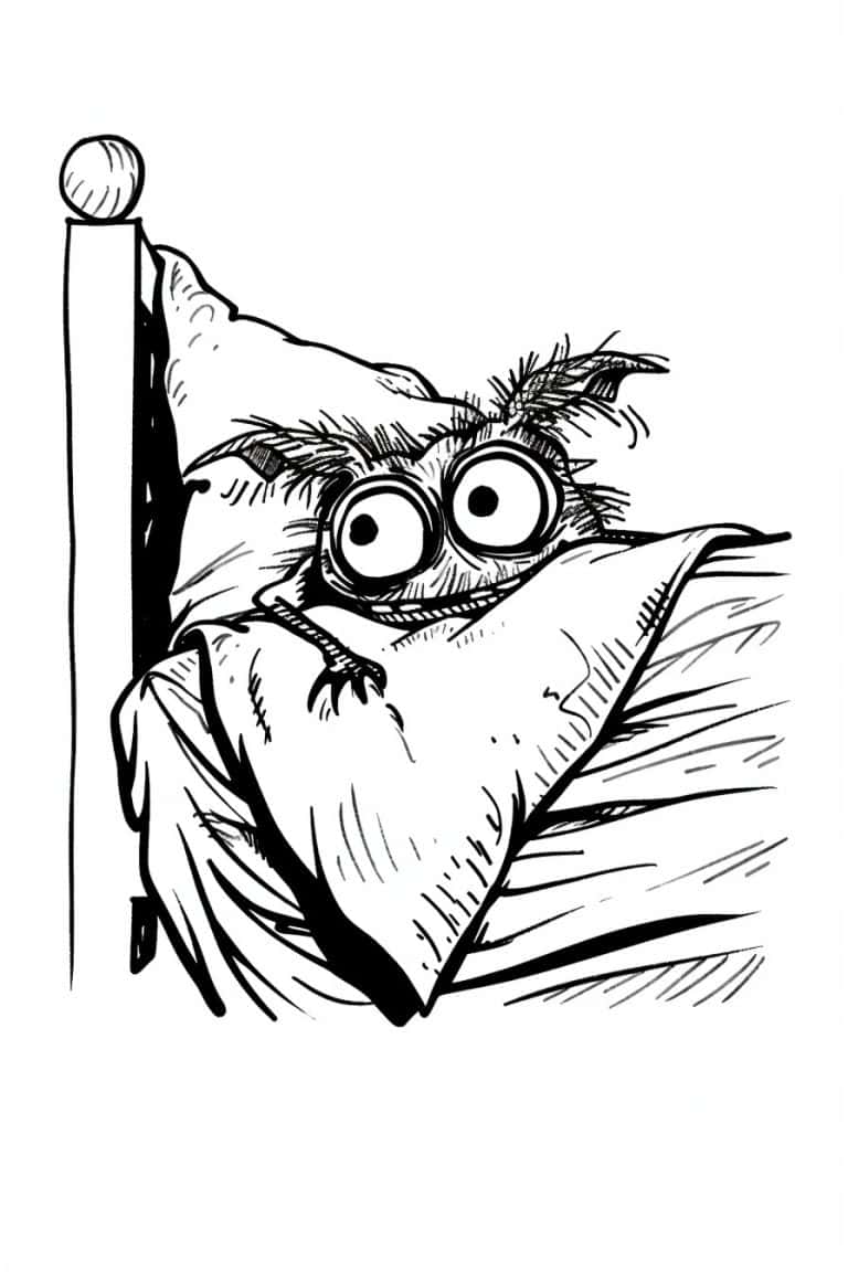 Monster Peeking Out From Bed