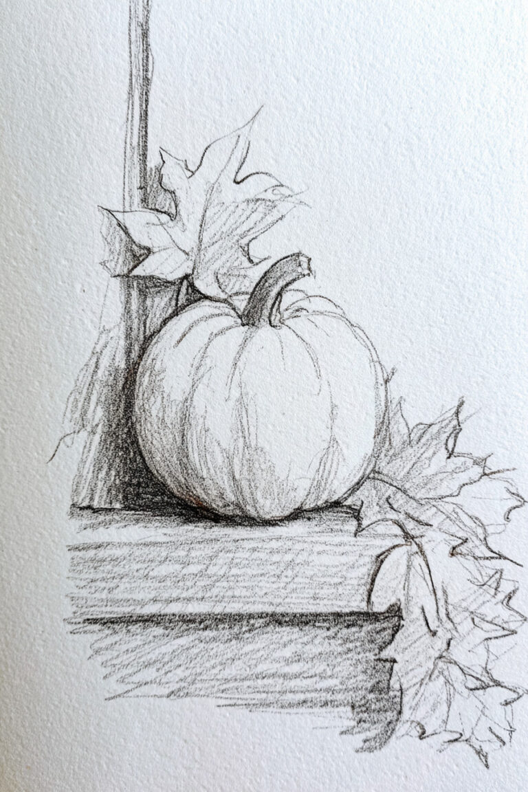 Pumpkin On A Porch