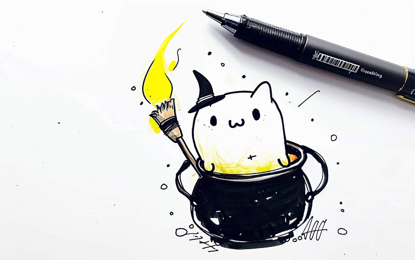 30 Cute and Spooky Ghost Cat Doodles to Draw This Halloween