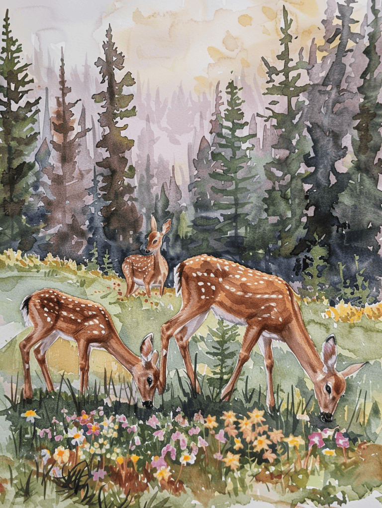 Family Of Deers
