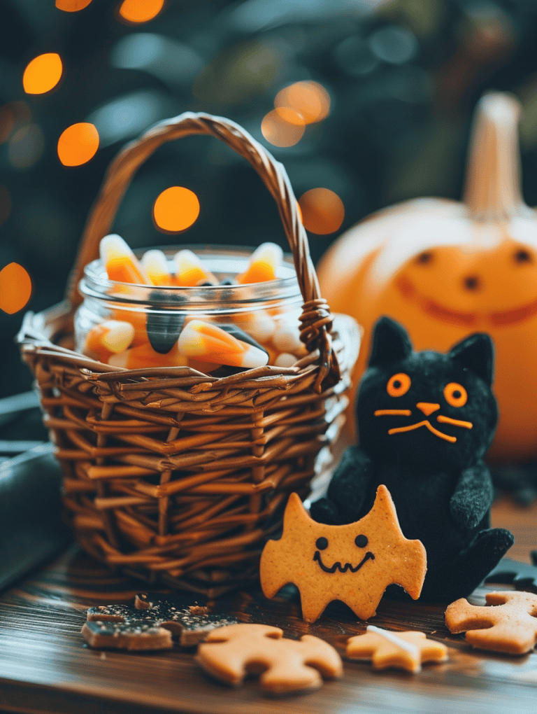 Candy corn and Cat Plushie