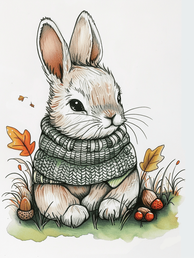Bunny Wearing Sweater