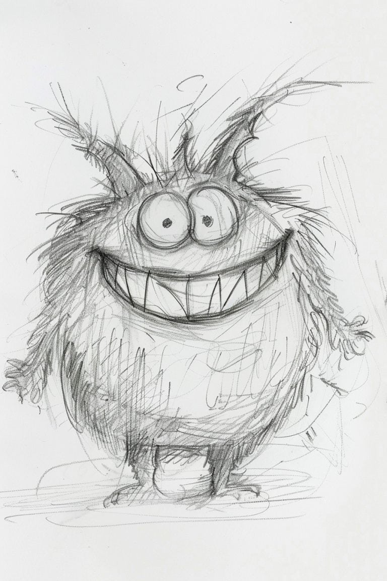 Hairy Monster With Tiny Arms
