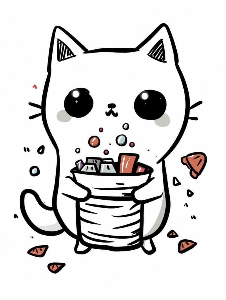 Cat Holding Trick Or Treat Bag