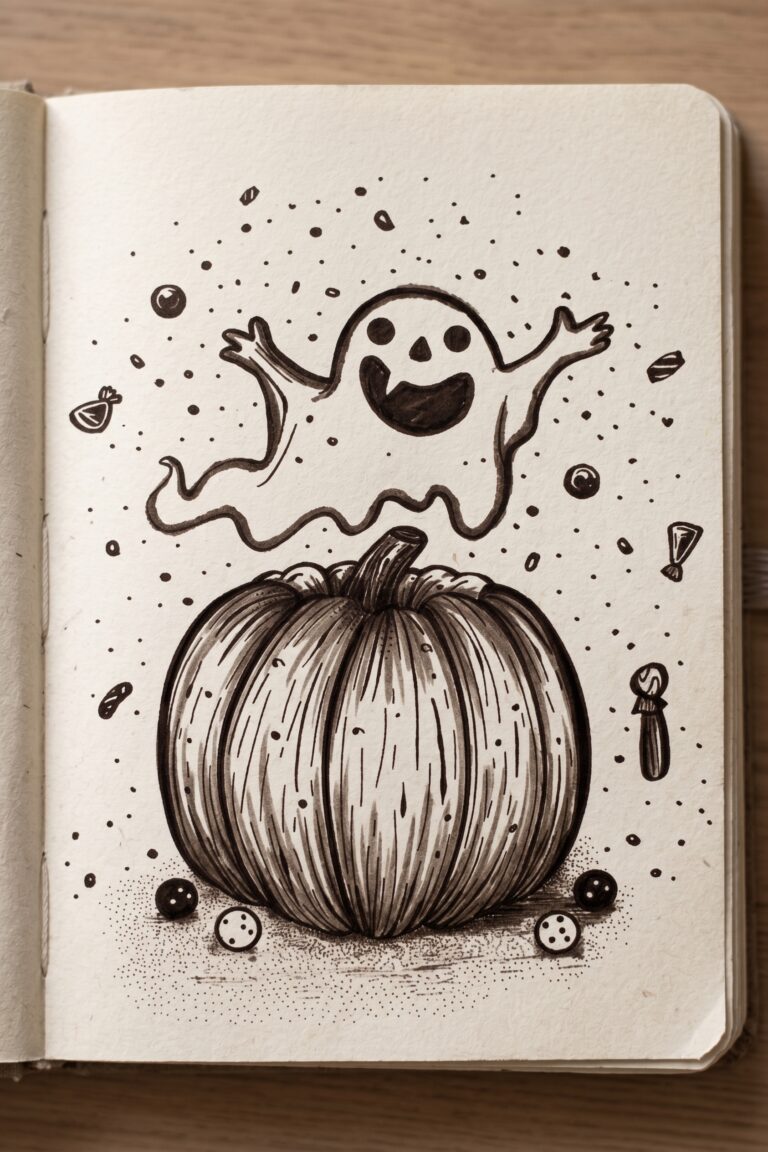 Ghost Popping Out Of Pumpkin
