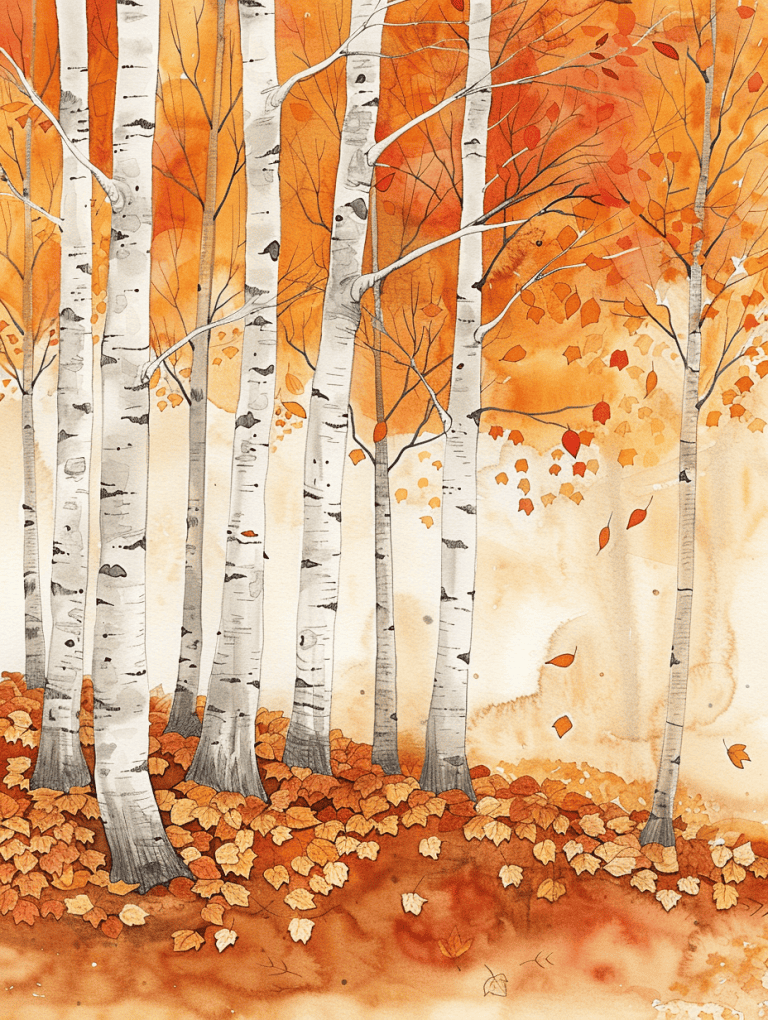 Golden Birch Trees