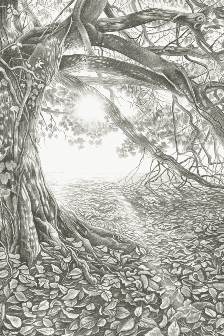 Sunset Filtering Through Branches