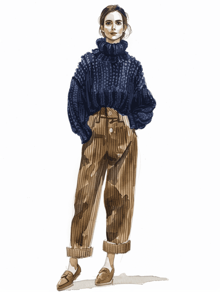 Sweater With Corduroy Trousers