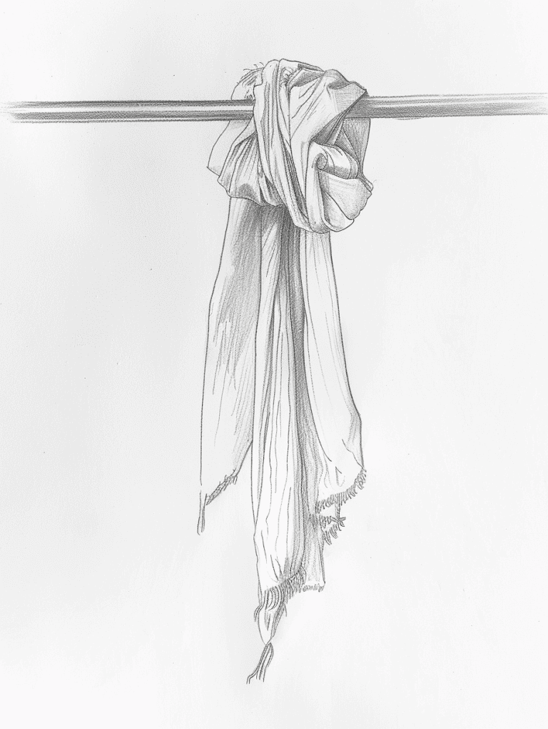 Knit Scarf On A Rack
