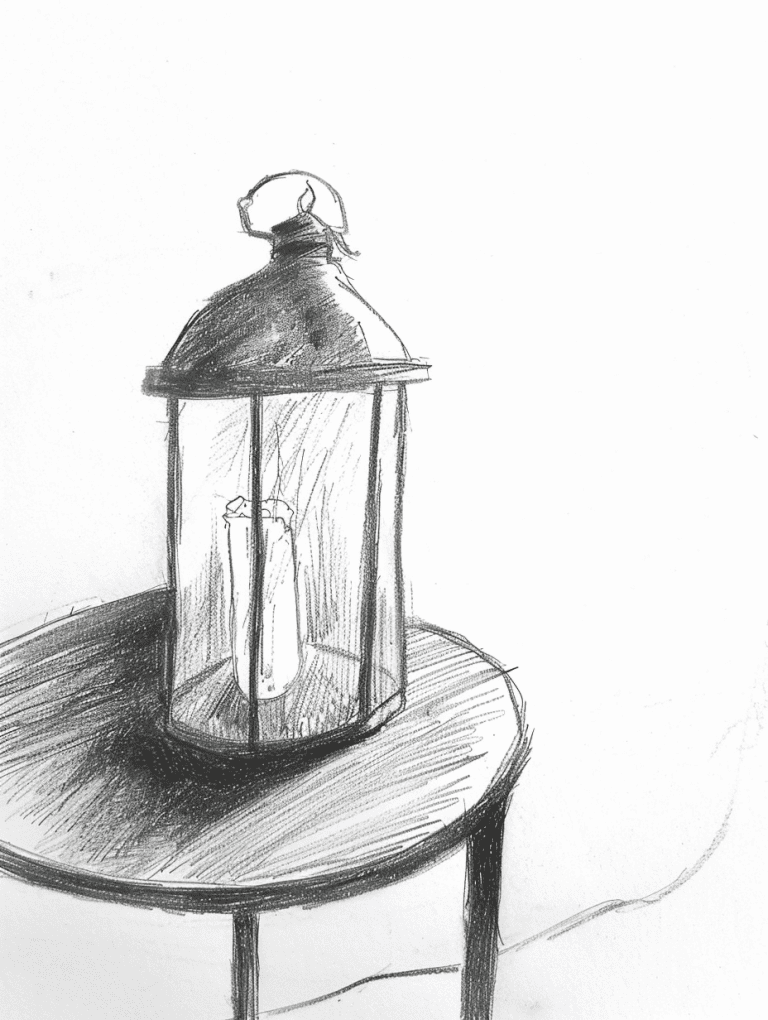 Lantern On A Table