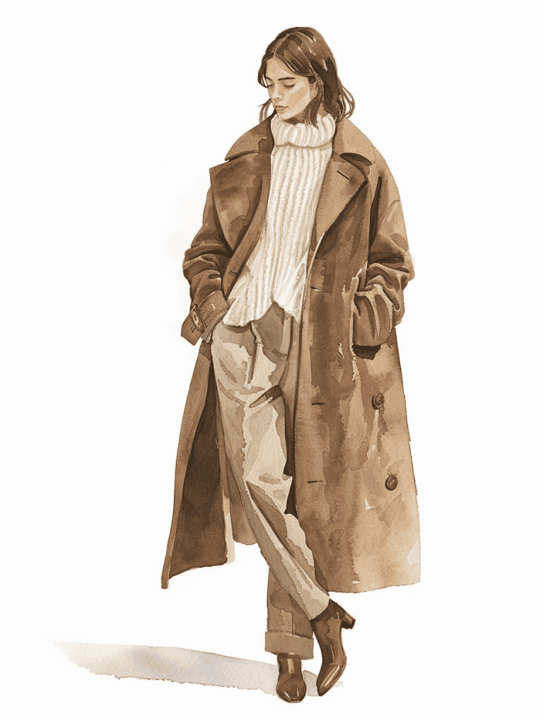 Wool Coat In Soft Camel