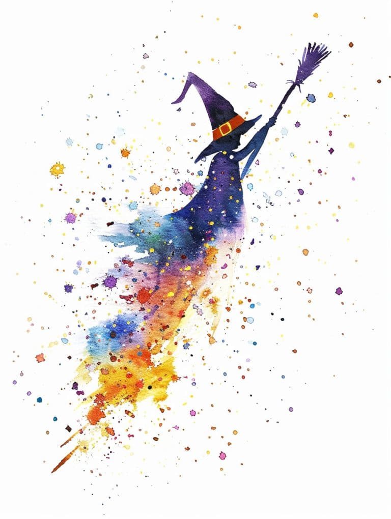 Witch Flying Through The Sky
