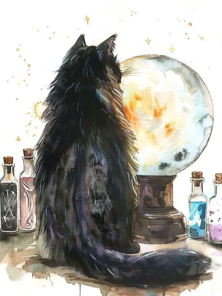 Cat Staring At Crystal Ball