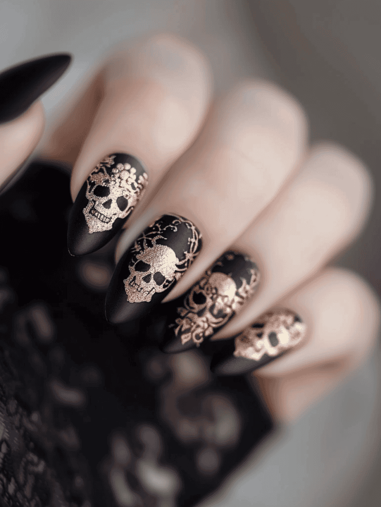 Shimmering Gold Skulls