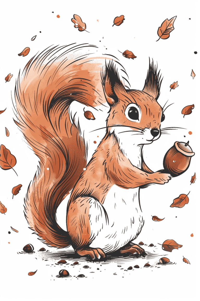 Squirrel Holding Acorn