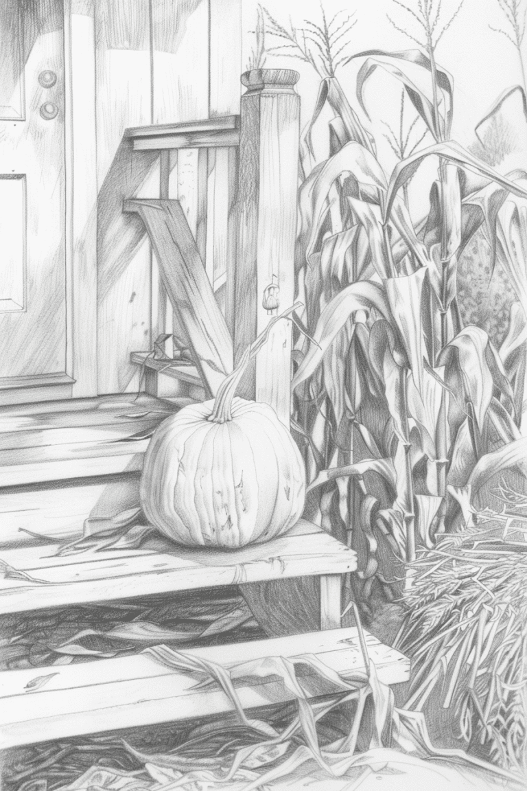 Pumpkin On Front Step