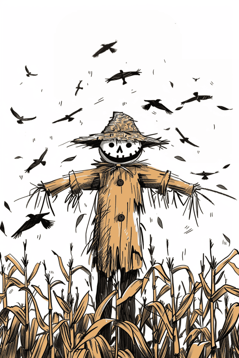 Scarecrow Wearing A Strawhat