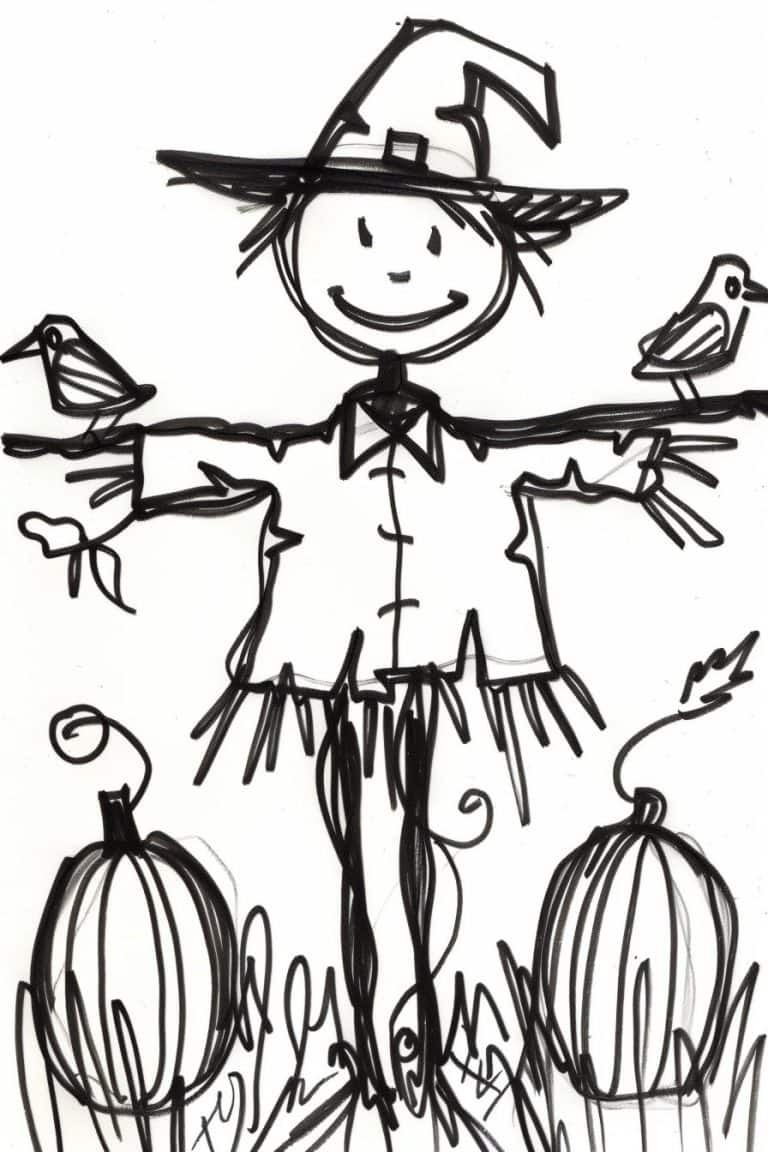 Scarecrow On Pumpkin Patch