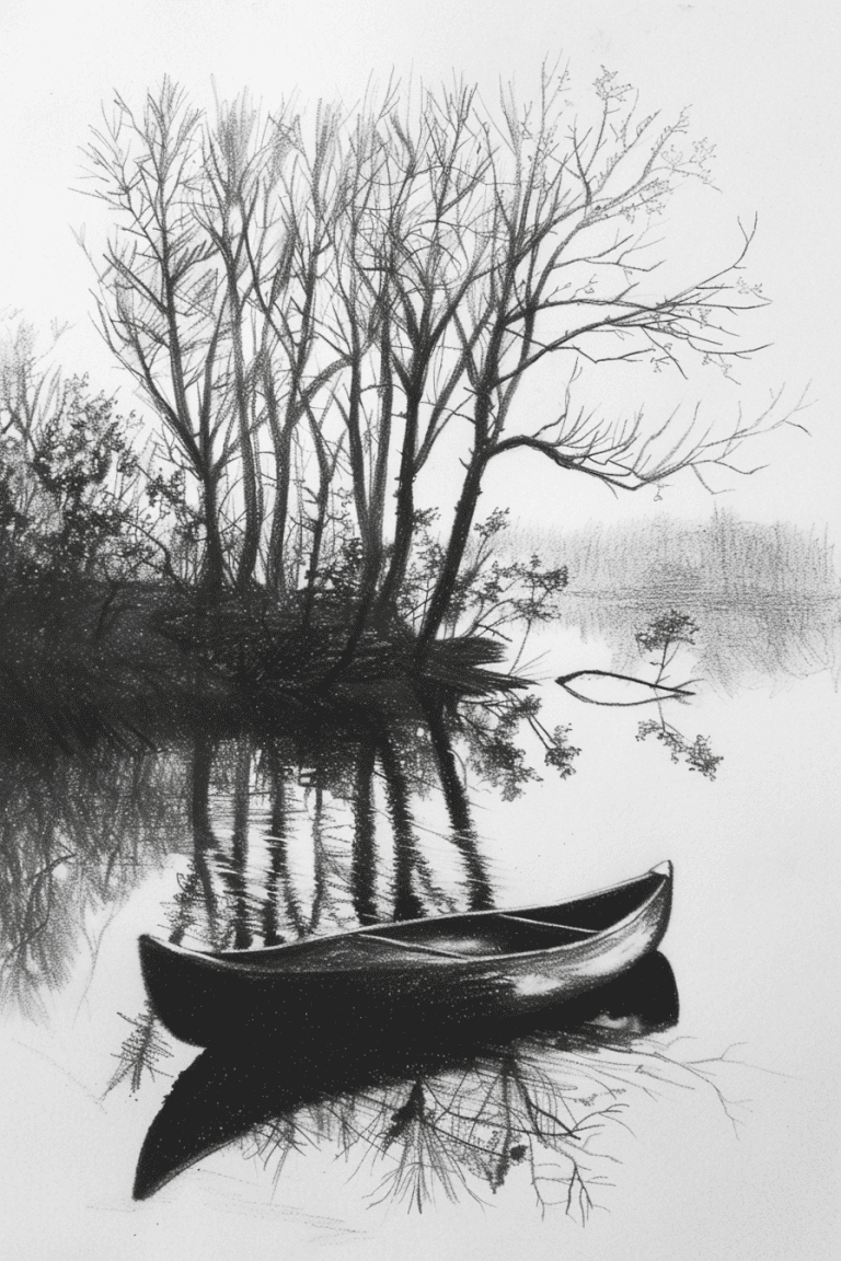 Canoe Drifting Lazily
