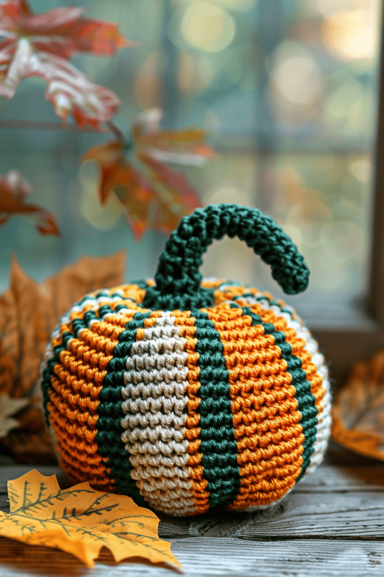 Striped Crochet Pumpkin