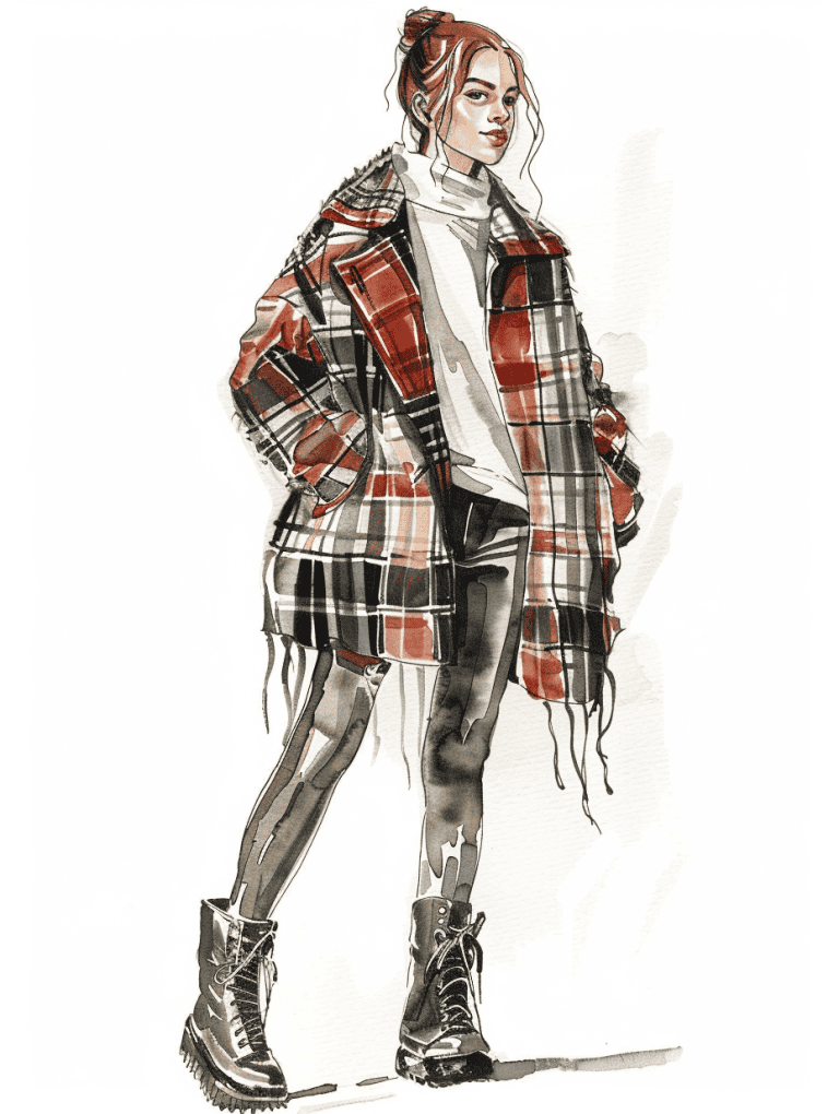 Shacket In Plaid Pattern