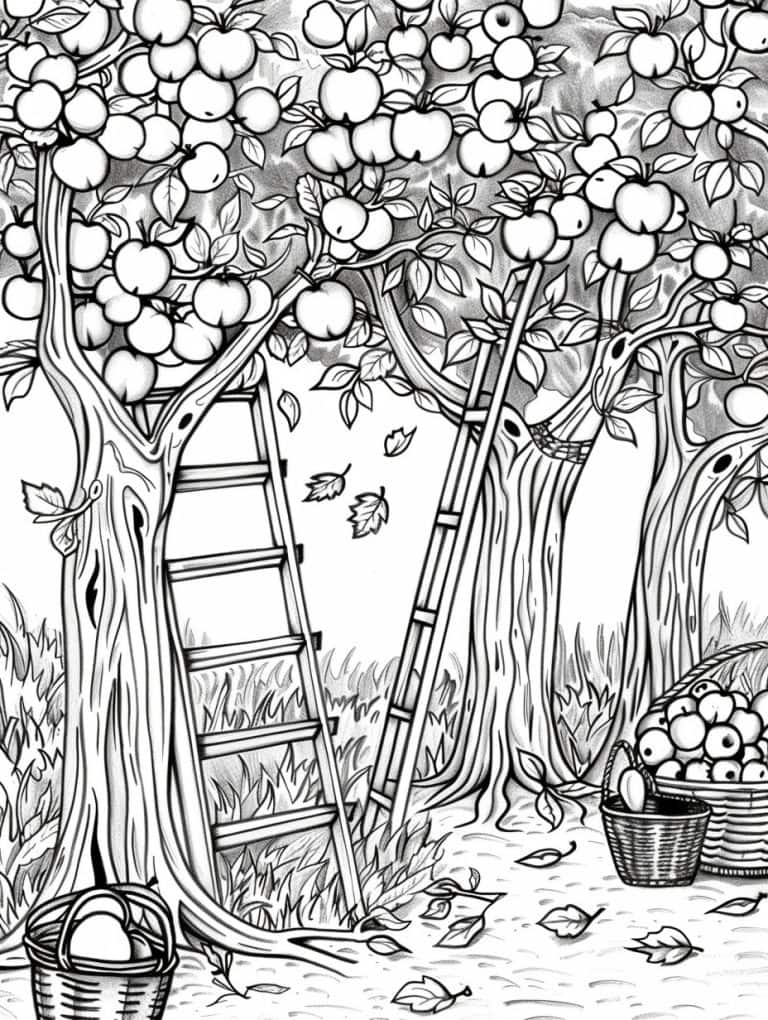 Rows Of Apple Trees