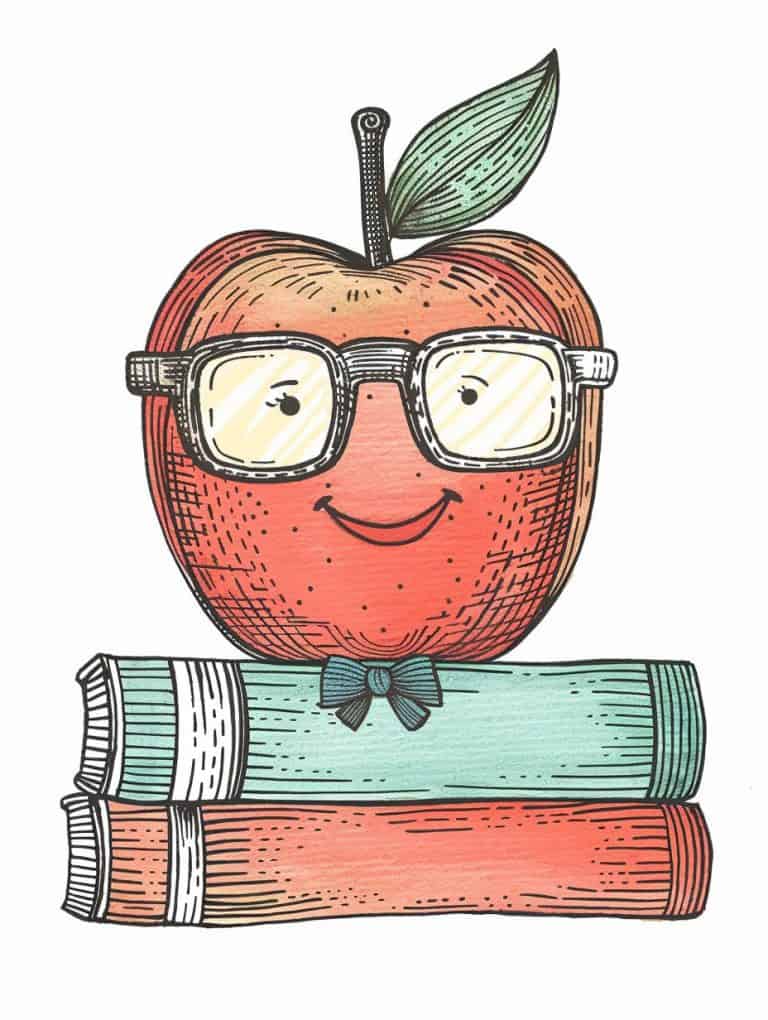 Apple On Stack Of Books