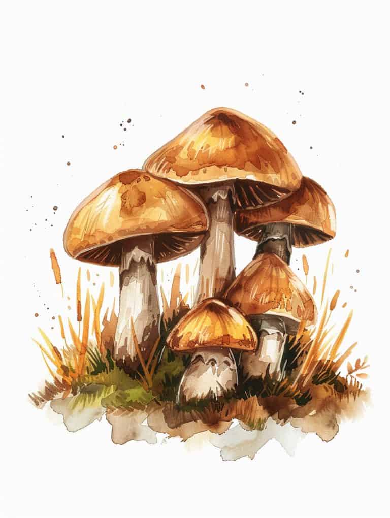 Cluster Of Wild Mushrooms