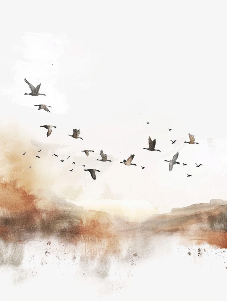 Geese Against Cloudy Skies