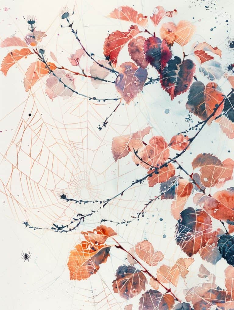 Spiderwebs Catching Dew