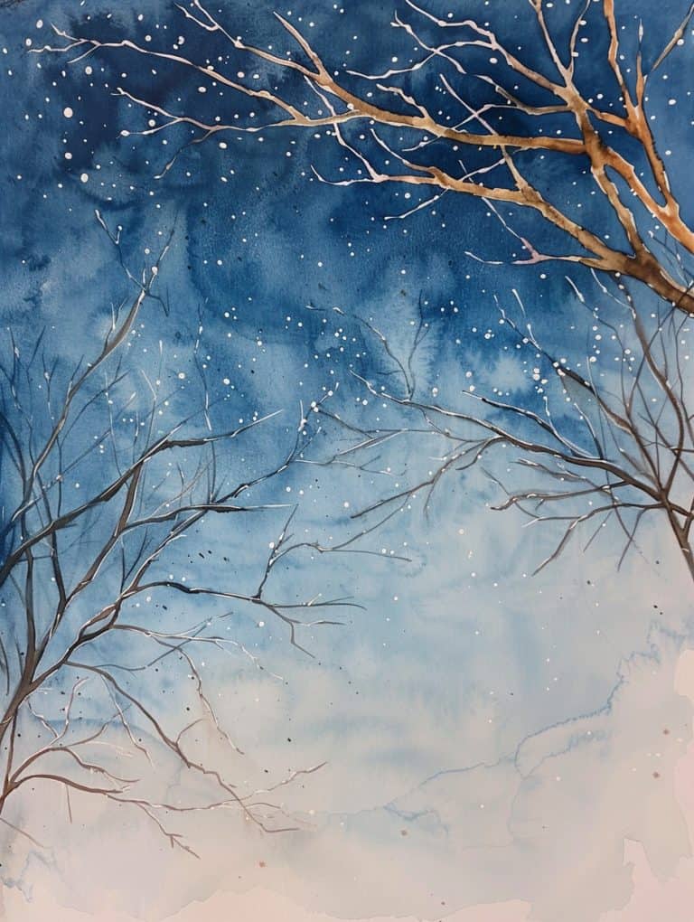 Night Sky Over Bare Branches
