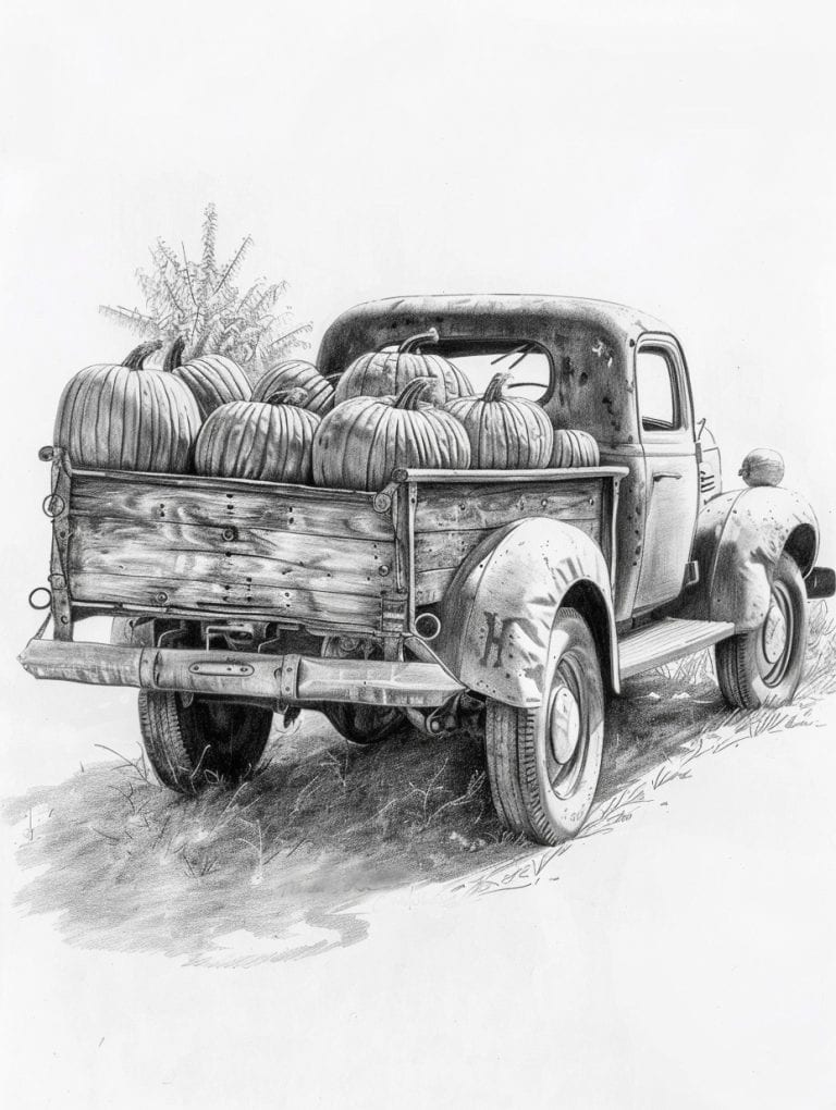 Pick Up Filled With Pumpkins