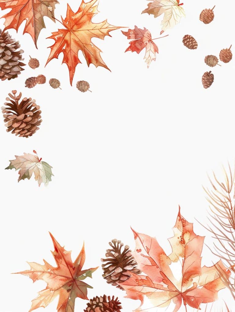 Maple Leaves And Pinecones