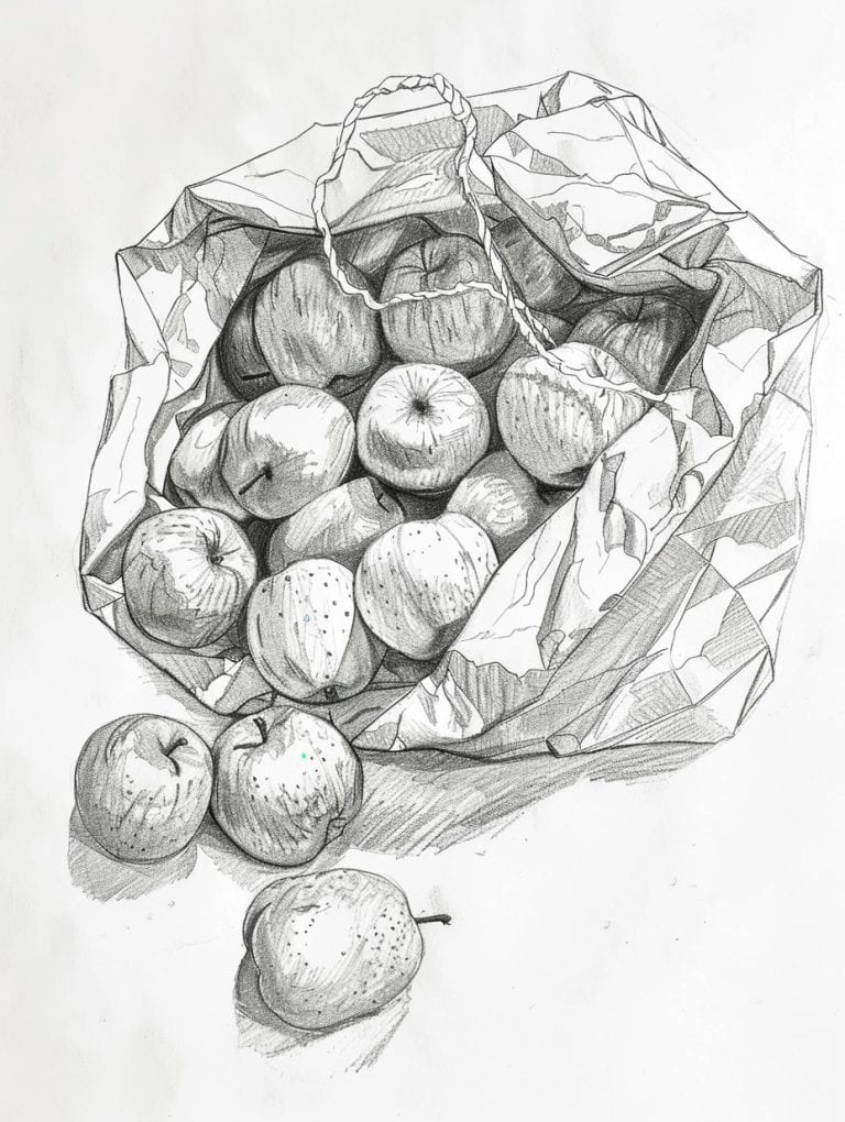 Paper Bag Filled With Apples