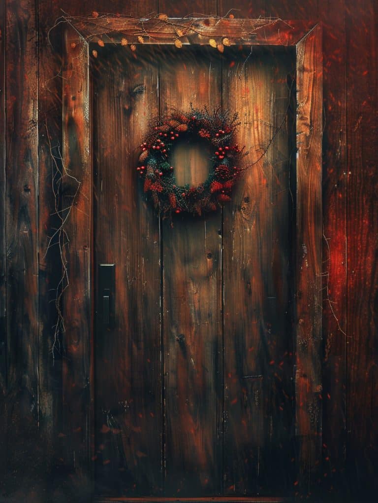 Rustic Door With Wreath