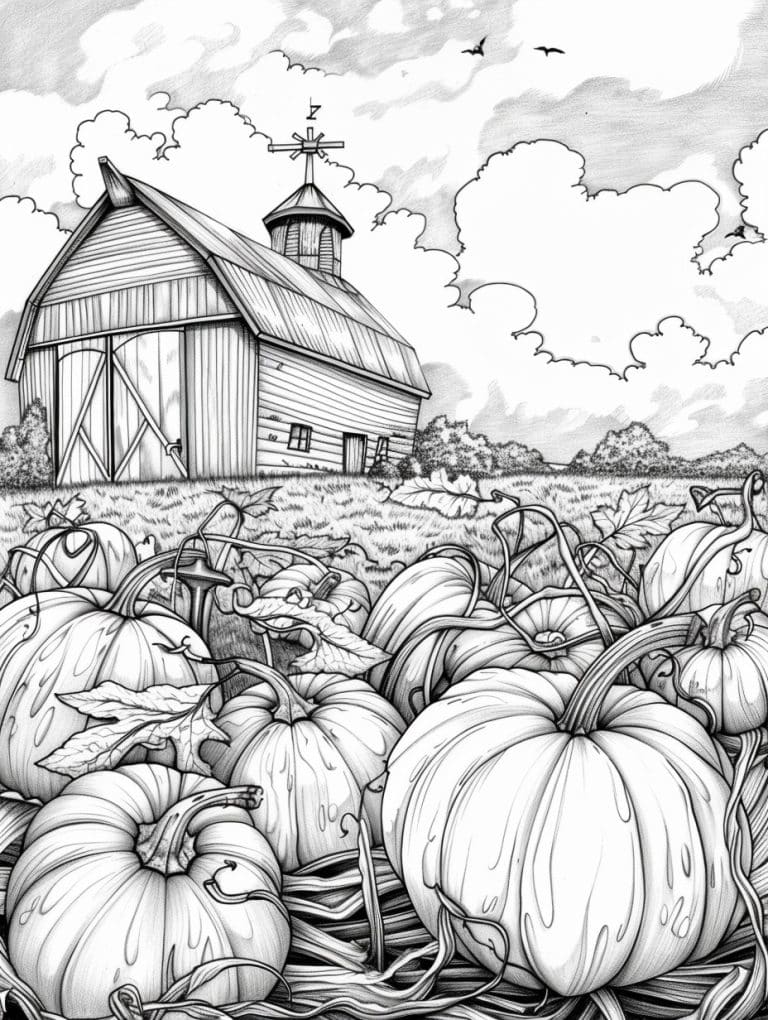 Sprawling Field Of Pumpkins