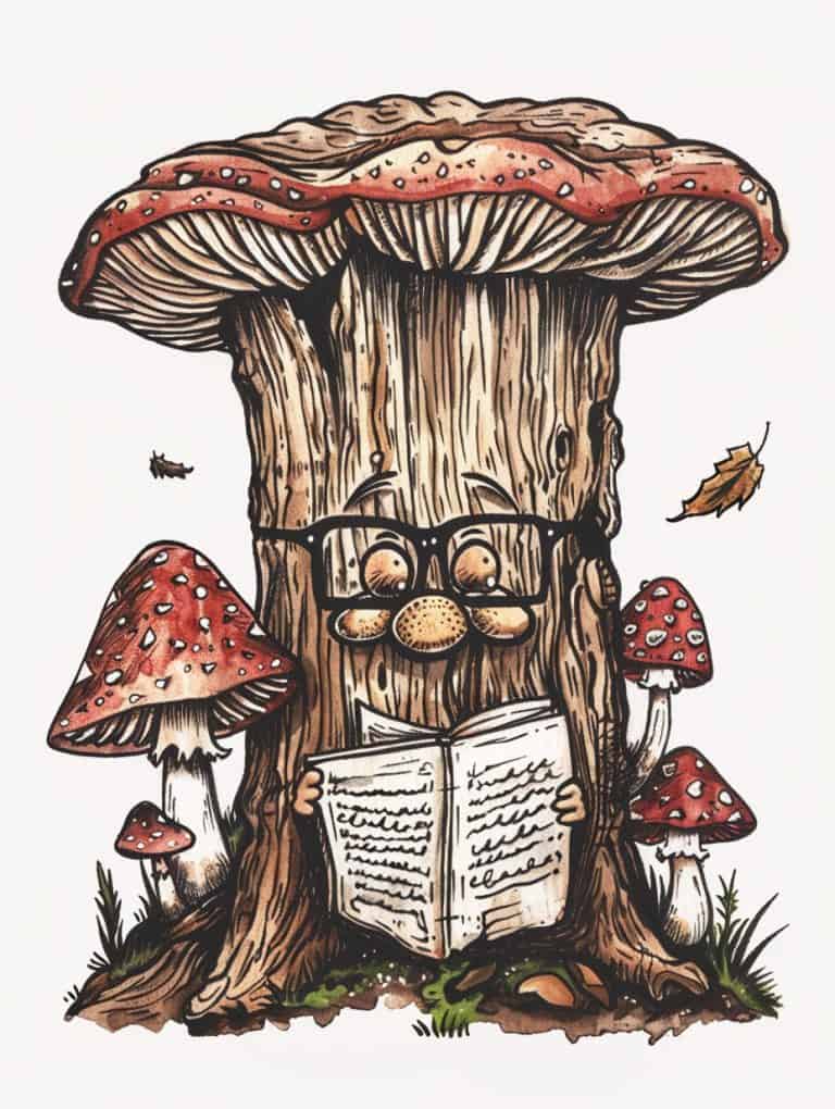 Tree Stump Reading A Book