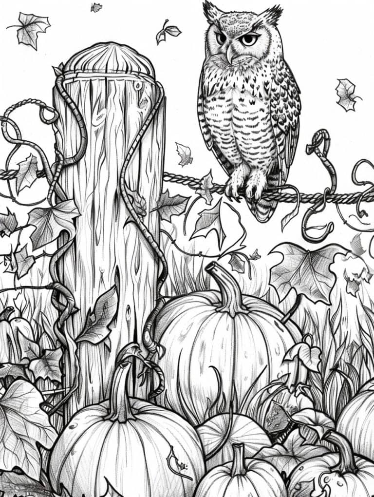 Owl Perched On Post