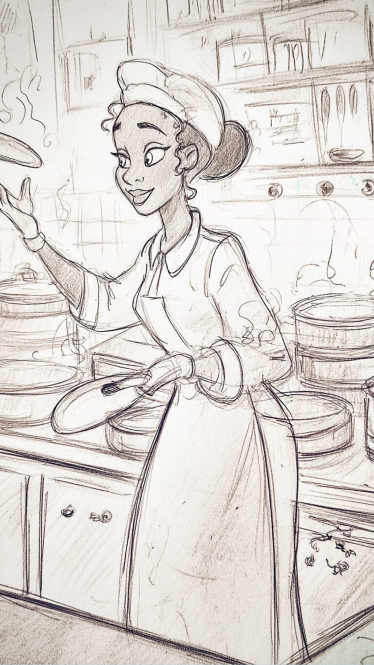 Tiana Preparing Meals