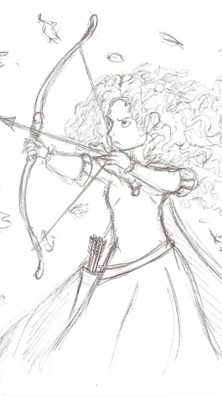 Merida Practicing Her Aim