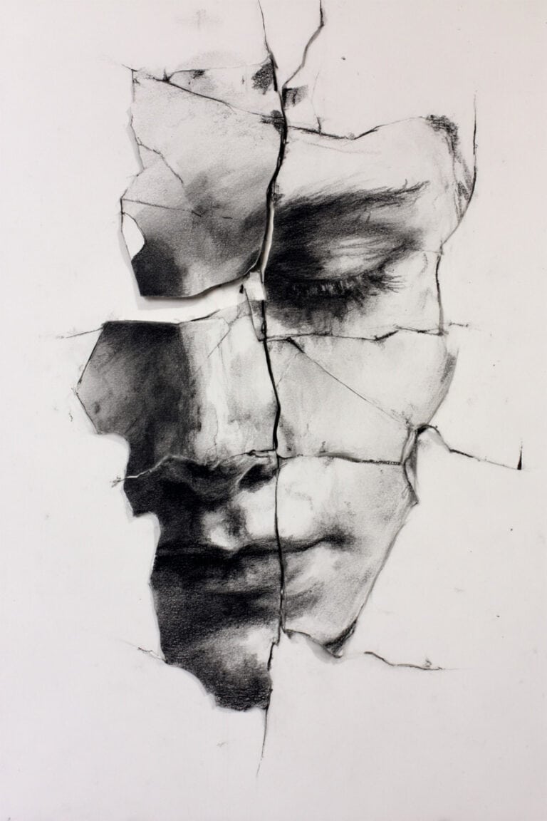 Broken mirror reflection